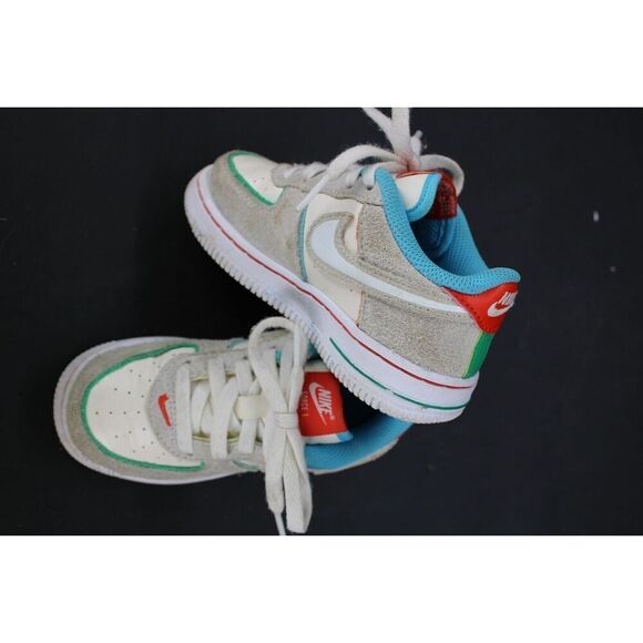 8.5c Kids Nike Air Force 1 LV8 2 BT Pale Ivory White-Picante Red FQ8352 110 - Picture 1 of 11